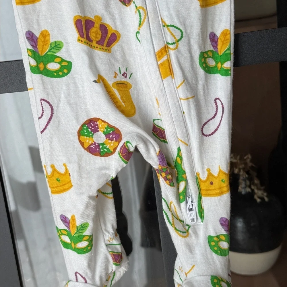 Angel dear mardi gras footies zippy newborn louisiana bamboo unisex baby nola